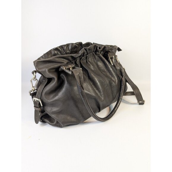 Vera Pelle Leather Purse Slouch Hobo Bag Made in Italy Brown 12” x 18” - Picture 7 of 13